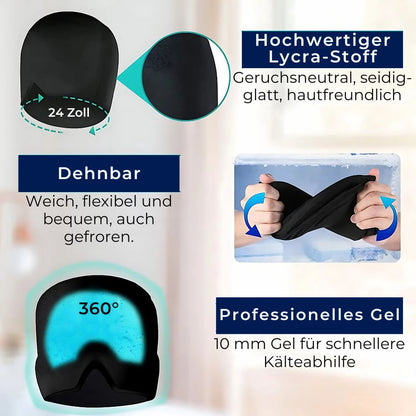 MigraSoothe Eksklusiv Gelhætte – Sofortlindring ved Hovedpine & Migræne | Kølende Komfort – Trykbehandling – Lysafskærmning