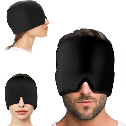 MigraSoothe Eksklusiv Gelhætte – Sofortlindring ved Hovedpine & Migræne | Kølende Komfort – Trykbehandling – Lysafskærmning