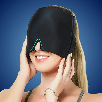 MigraSoothe Eksklusiv Gelhætte – Sofortlindring ved Hovedpine & Migræne | Kølende Komfort – Trykbehandling – Lysafskærmning