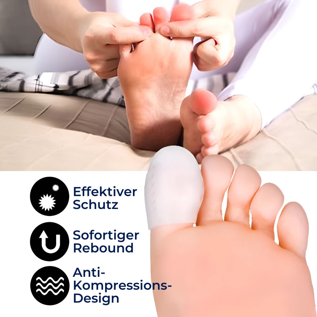 ToeGuard Eksklusiv Comfort SiliconSoft Beskyttelse | Ventileret Silikone til Tæer og Vabler - Smertelindring - Behagelig Fodpleje