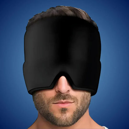 MigraSoothe Eksklusiv Gelhætte – Sofortlindring ved Hovedpine & Migræne | Kølende Komfort – Trykbehandling – Lysafskærmning