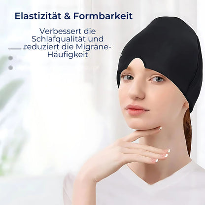 MigraSoothe Eksklusiv Gelhætte – Sofortlindring ved Hovedpine & Migræne | Kølende Komfort – Trykbehandling – Lysafskærmning