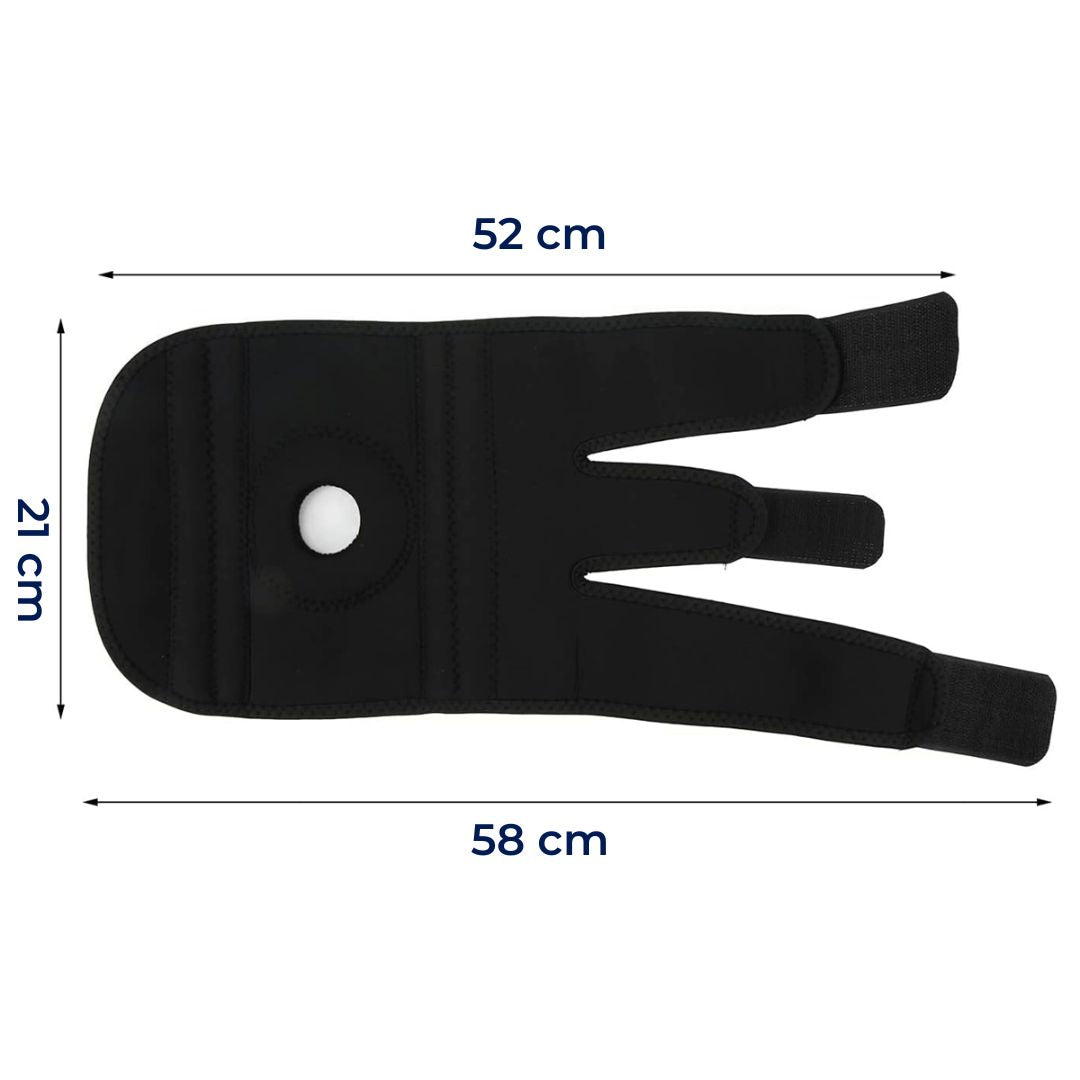 ProFlex Eksklusiv Knæbandage med Justerbar Kompression | Til Smertelindring – Støtte ved Skader – Artritis og Stabilitet ved Sport