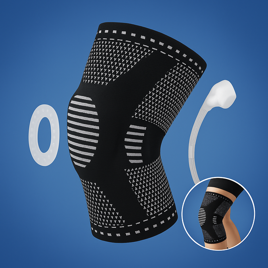 FlexiStabil Eksklusiv | Elastisk Knæbandage - Stabilitet - Smertelindring - Kompression - Skader, Artritis, Sport, Genopretning
