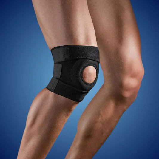 FlexiKnee Eksklusiv Justerbar Knæbandage | Tilpasselig støtte med dæmpning – Til skadesforebyggelse og komfort under aktiviteter