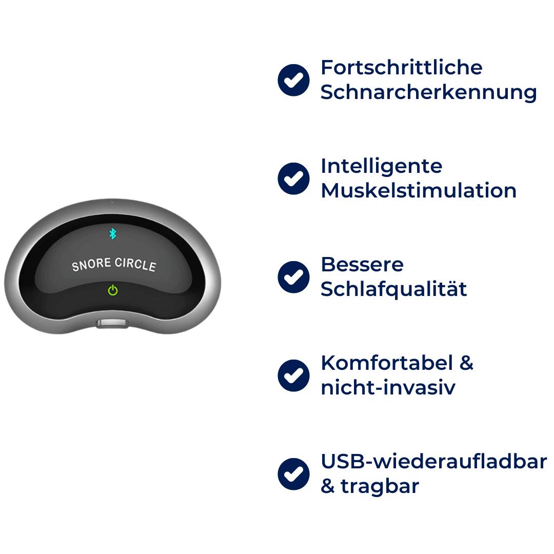 SilentLuft Eksklusiv | Anti-Snorke-enhed – Bedre søvn – Snorkesensor – Muskelstimulation – USB-genopladelig – Komfortabel & bærbar