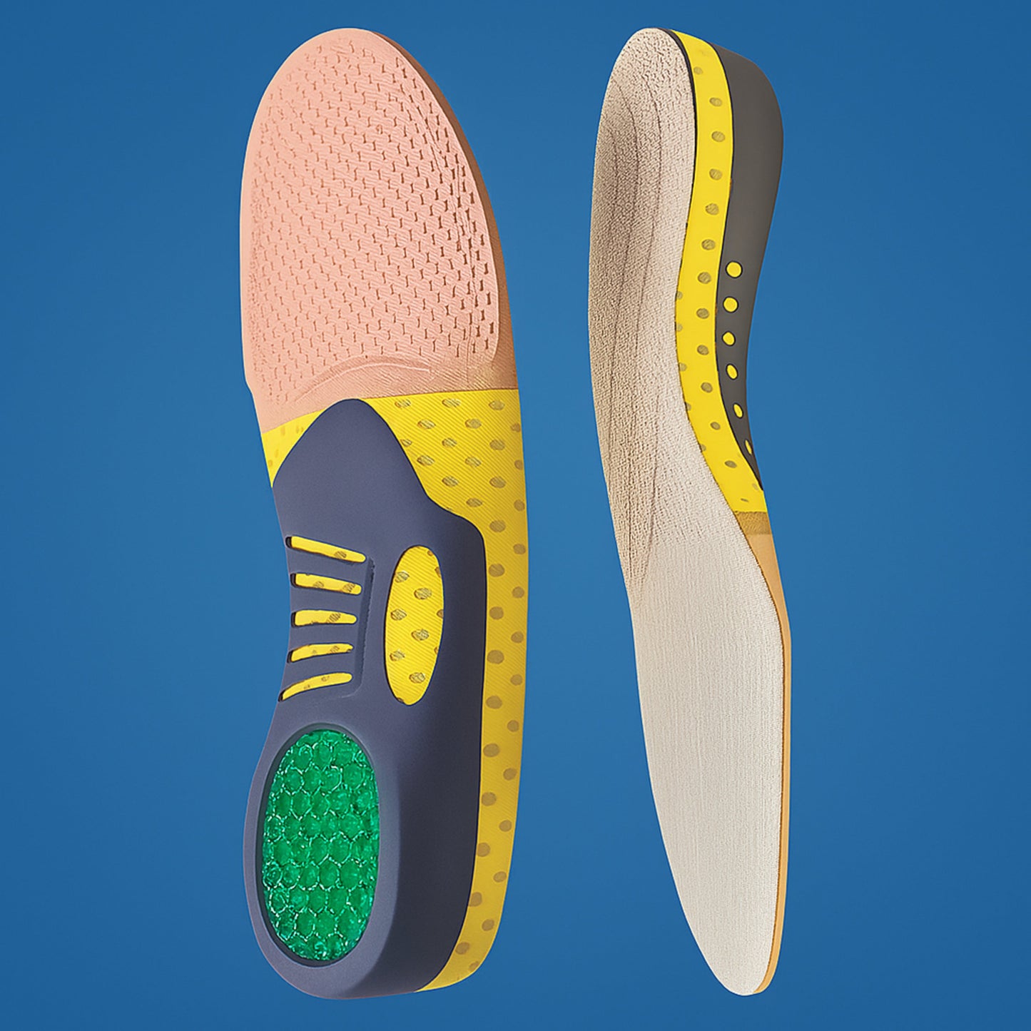 SohlFix Eksklusiv – Plattfod Indlægssåler – Fodsvangstøtte til smertelindring – Skridsikker & Åndbar – Til hverdagssko & Arbejdssko